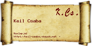 Keil Csaba névjegykártya